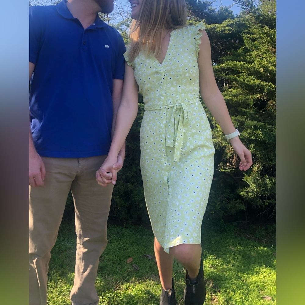 Green floral dress